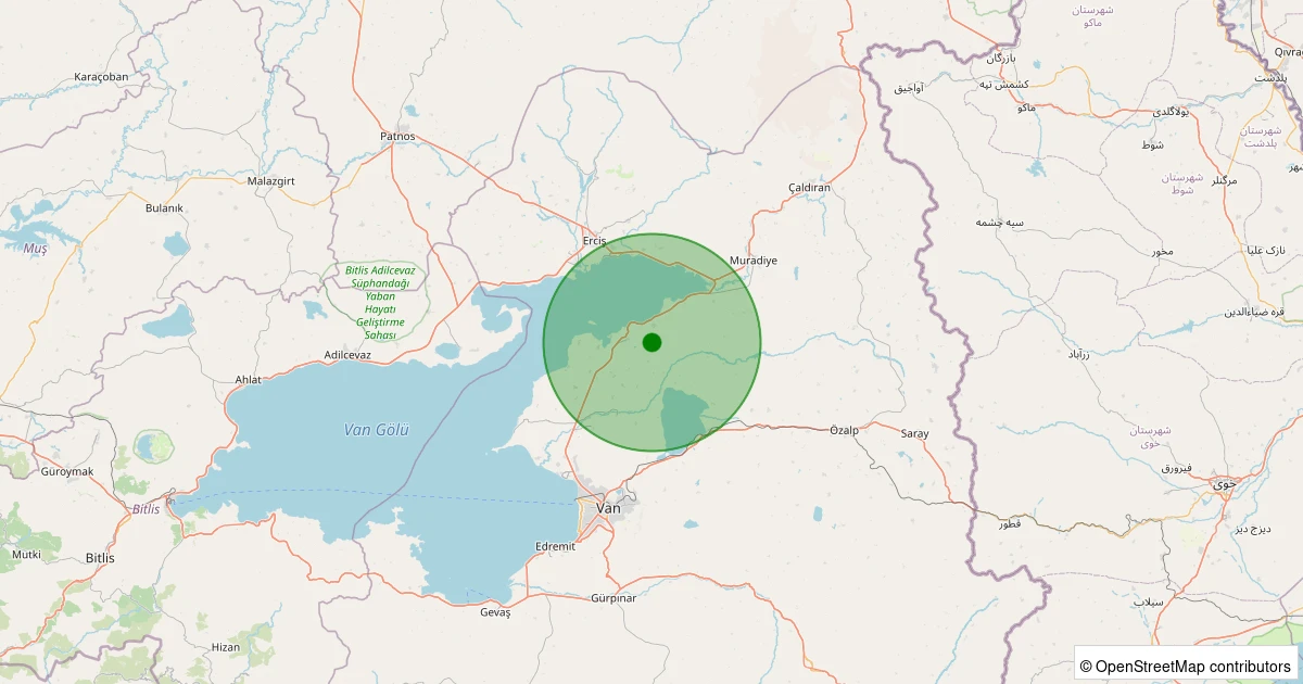10 Aralık 2025 saat 03:45 - Tuşba - Bağdaşan - 1.40ML depreminin harita gösterimi