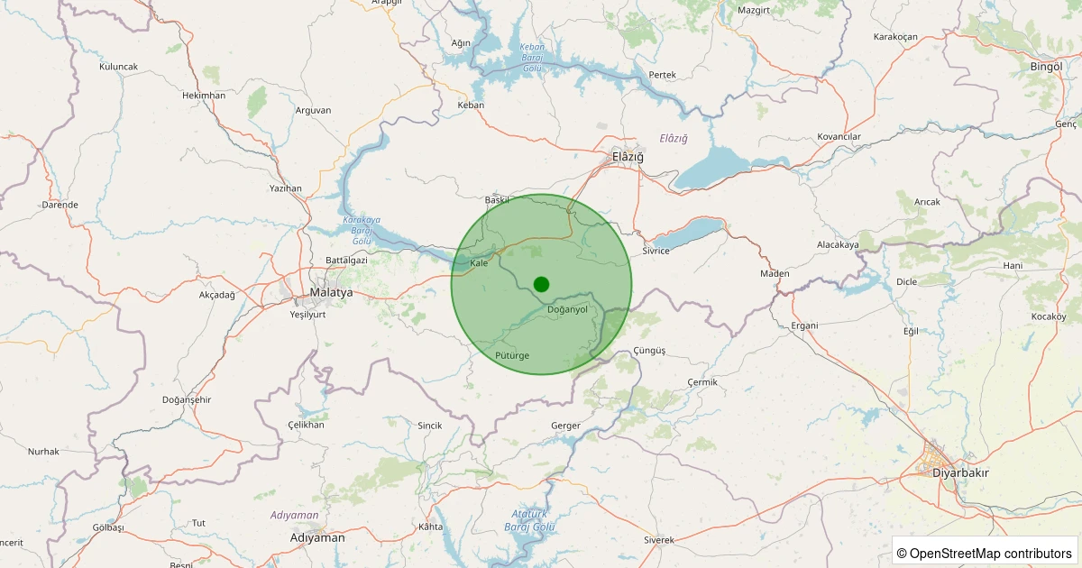 10 Aralık 2025 saat 05:01 - Sivrice - Yürekkaya Köyü - 0.70ML depreminin harita gösterimi