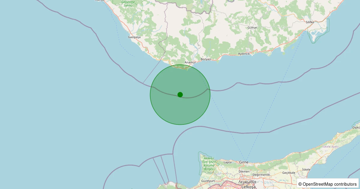 08 Aralık 2025 saat 01:56 - ANAMUR - 1.50ml depreminin harita gösterimi