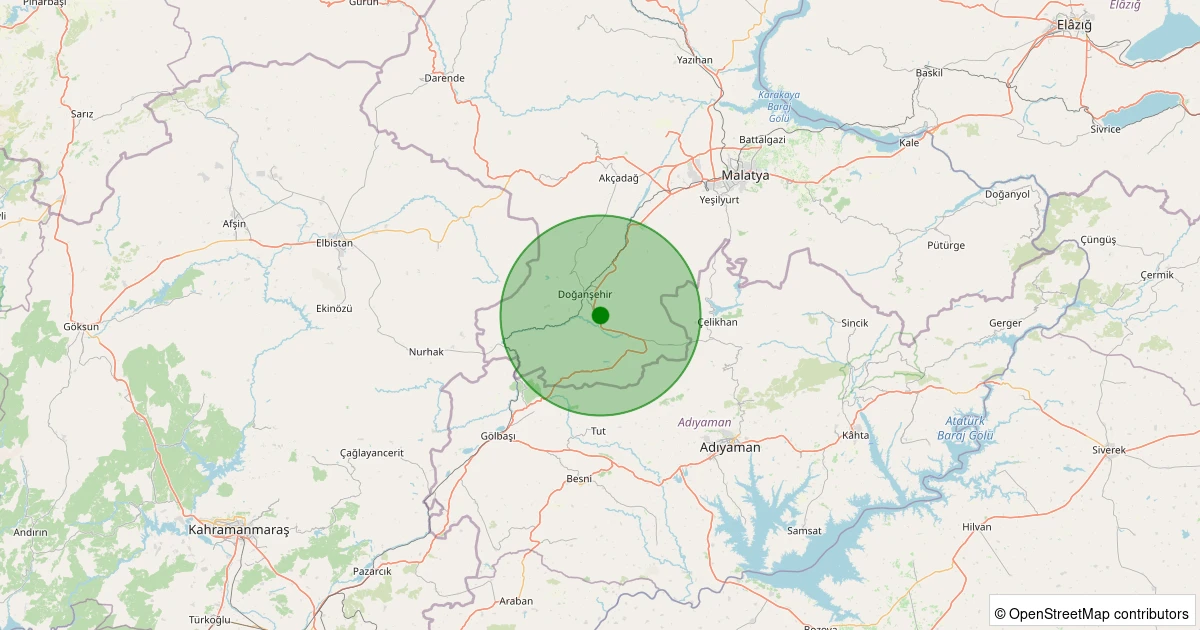 07 Aralık 2025 saat 10:48 - Doğanşehir - Savaklı - 1.30ml depreminin harita gösterimi