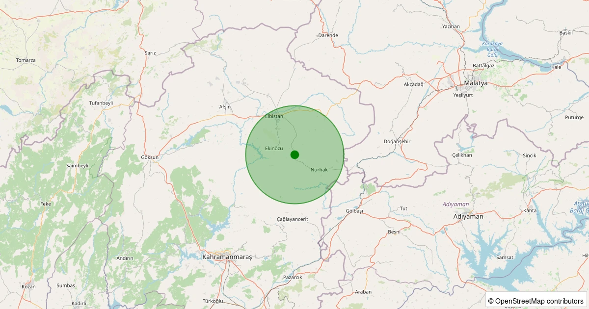 11 Aralık 2025 saat 15:24 - Nurhak - Derbent (Barış) - 1.70ml depreminin harita gösterimi