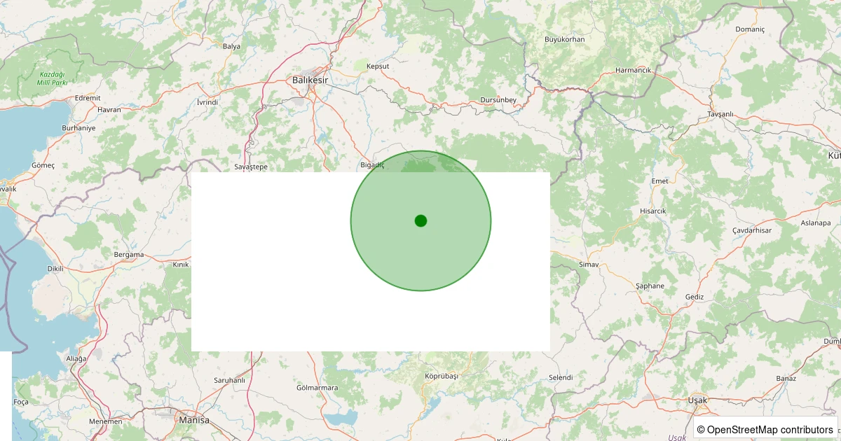 11 Aralık 2025 saat 16:19 - Sındırgı - Osmanlar - 1.10ml depreminin harita gösterimi