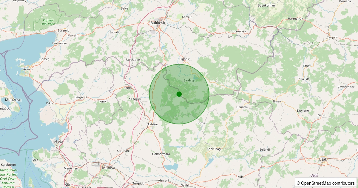 11 Aralık 2025 saat 19:06 - Akhisar - 1.80ml depreminin harita gösterimi