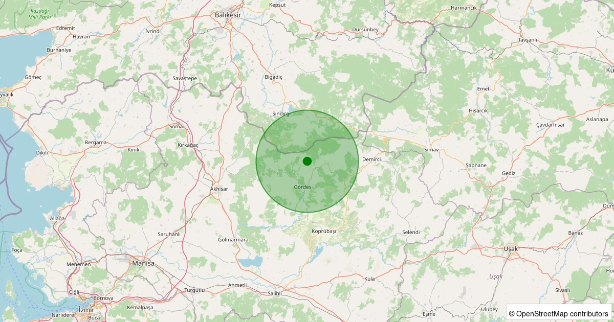 12 Aralık 2025 saat 08:42 - Gördes - 1.50ml depreminin harita gösterimi