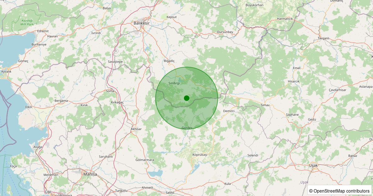 11 Aralık 2025 saat 23:47 - Sındırgı - Yüreğil/Yeni - 1.40ml depreminin harita gösterimi