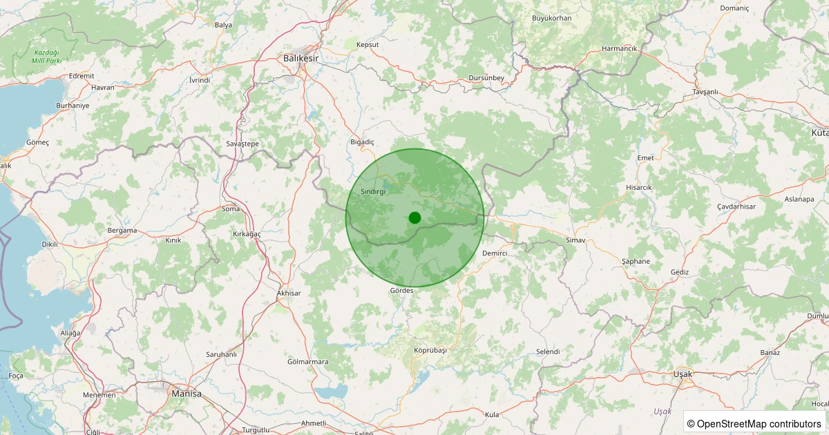 11 Aralık 2025 saat 11:51 - Sındırgı - Küçükdağdere - 1.40ml depreminin harita gösterimi