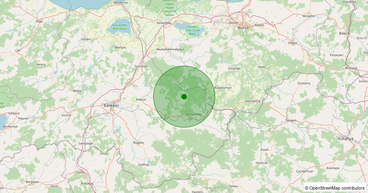 11 Aralık 2025 saat 05:43 - Dursunbey - Hamzacık - 2.40ml depreminin harita gösterimi