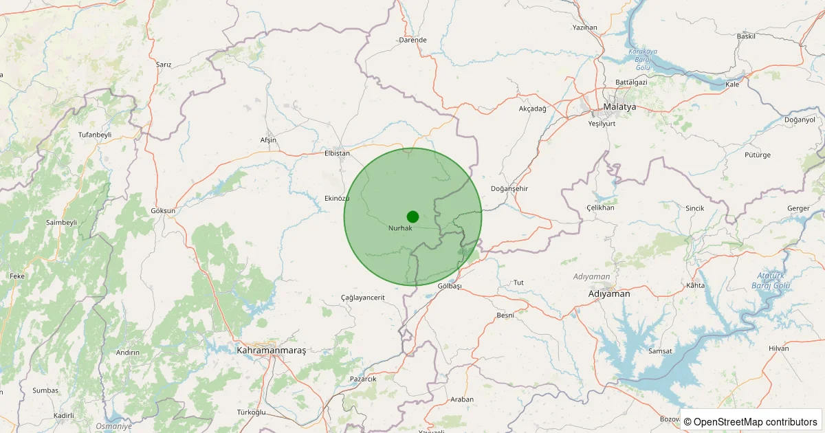 14 Ekim 2025 saat 03:22 - Nurhak - Karşıyaka - 1.40ml depreminin harita gösterimi