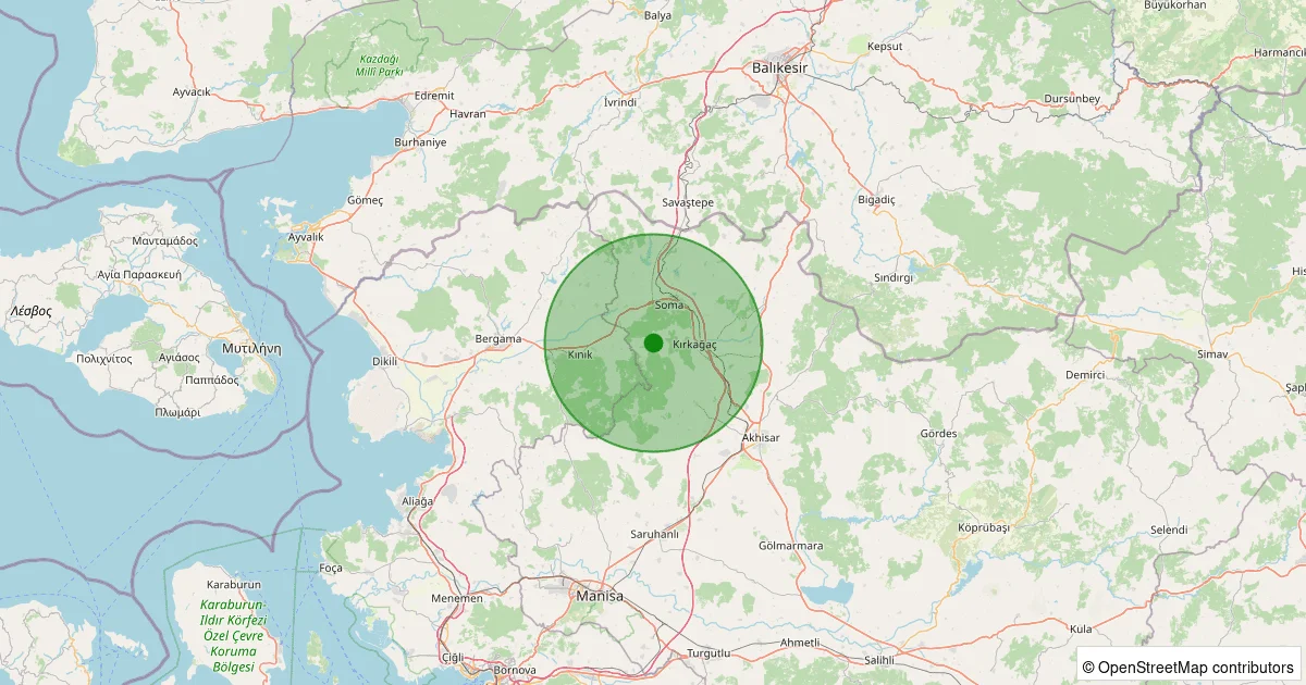 14 Ekim 2025 saat 10:43 - Soma - 1.40ML depreminin harita gösterimi