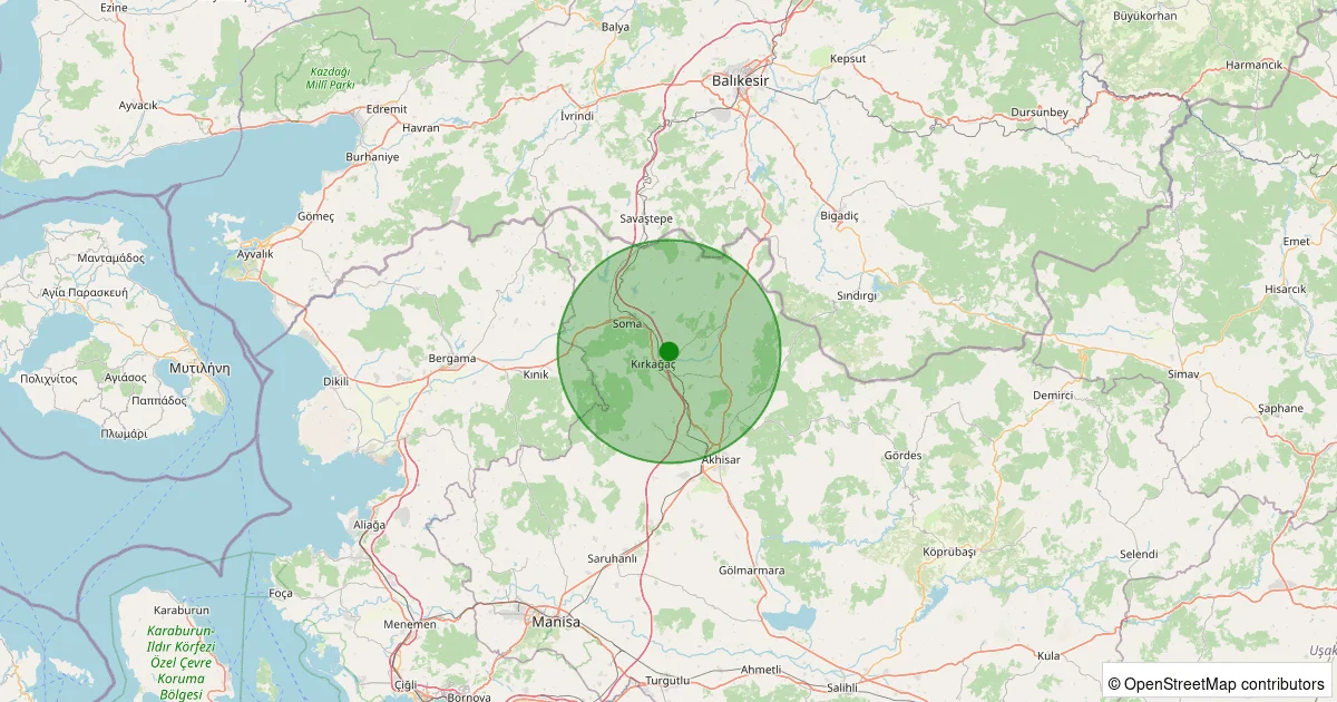 14 Ekim 2025 saat 11:41 - Kırkağaç - Şaireşref - 1.20ml depreminin harita gösterimi