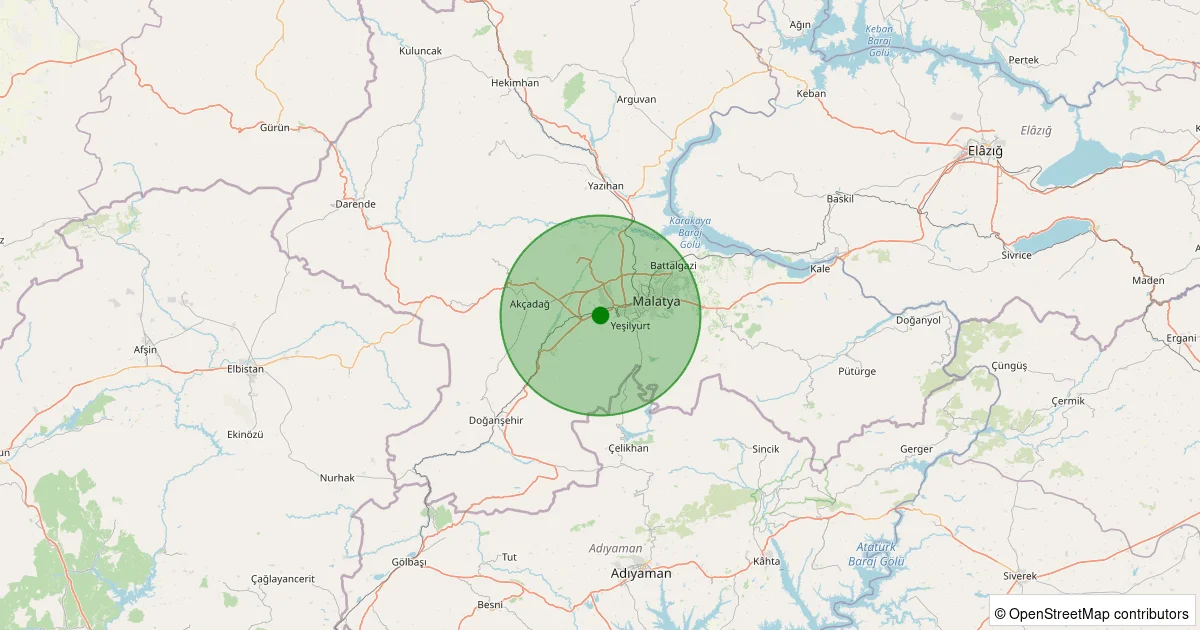 14 Ekim 2025 saat 13:12 - Yeşilyurt - Fatih - 1.40ML depreminin harita gösterimi