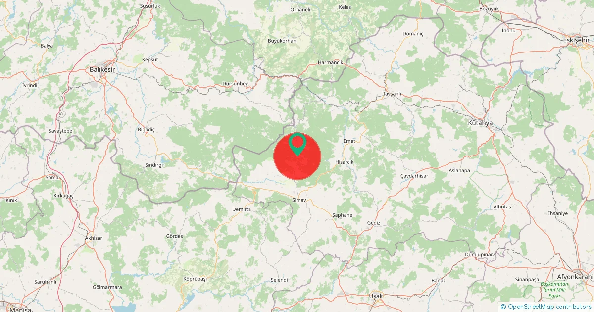 04 Ekim 2025 saat 02:28 - KARAKOCA-SIMAV - 1.30ML depreminin harita gösterimi