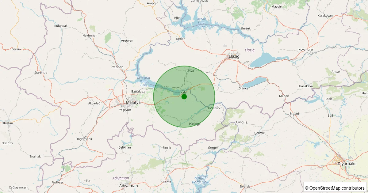 16 Ekim 2025 saat 00:04 - Kale - Dedeköy - 1.20ML depreminin harita gösterimi