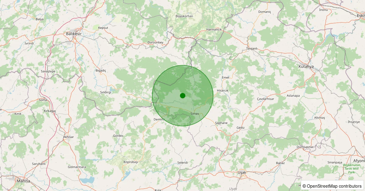 04 Ekim 2025 saat 04:02 - KOYUNOBA-SIMAV - 1.30ML depreminin harita gösterimi