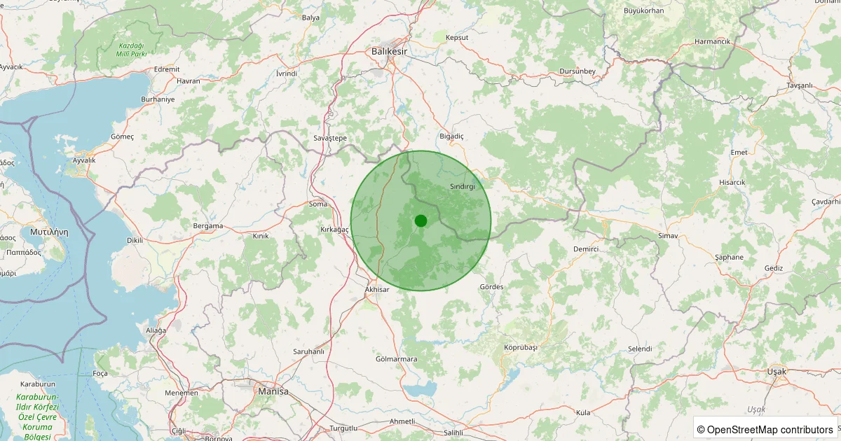 04 Ekim 2025 saat 03:44 - KAYGANLI-AKHISAR - 1.10ML depreminin harita gösterimi